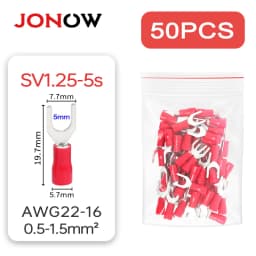 50PCS Fork Crimp Terminal Electrical Wire Connectors Spade Lugs Quick Splice Cables Insulation Shoe Plugs For Connection Screw