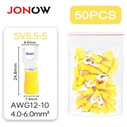 50PCS Fork Crimp Terminal Electrical Wire Connectors Spade Lugs Quick Splice Cables Insulation Shoe Plugs For Connection Screw