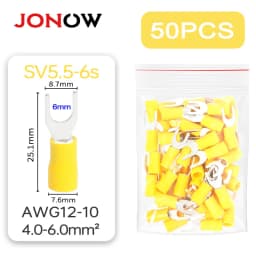 50PCS Fork Crimp Terminal Electrical Wire Connectors Spade Lugs Quick Splice Cables Insulation Shoe Plugs For Connection Screw