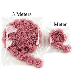 (1 Meter) Chiffon Lace Fabric Webbing Decoration Flower Gift Ribbons Crafts Non-Woven Fabrics Base