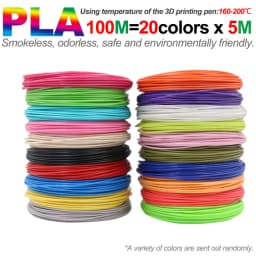 PLA Filament Diameter 1.75mm Color 3D Printing Material for 3D Pen, 10/20/30 Colors, 100M 150M 200M, Colorless, Odorless and Saf