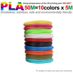 PLA Filament Diameter 1.75mm Color 3D Printing Material for 3D Pen, 10/20/30 Colors, 100M 150M 200M, Colorless, Odorless and Saf