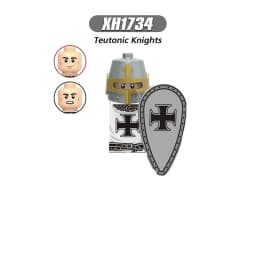 Medieval Knight Serie Figures Building Blocks Warrior Soldiers Guards Lion Heart Hospital Teutonic Knight Battle Pastor Kid Gift