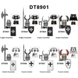 Medieval Knight Serie Figures Building Blocks Warrior Soldiers Guards Lion Heart Hospital Teutonic Knight Battle Pastor Kid Gift