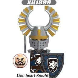Medieval Knight Serie Figures Building Blocks Warrior Soldiers Guards Lion Heart Hospital Teutonic Knight Battle Pastor Kid Gift