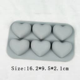 6 Cavities Valentine's Day Heart Silicone Baking Mold Love Chocolate Candy Biscuit Ice Mould Cute Gifts Soap Candle Making Set
