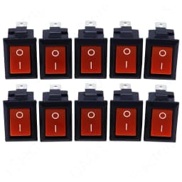 5/10Pcs Push Button Switch 10x15mm SPST 2Pin 3A 250V KCD11 Snap-in On/Off Rocker Switch 10MM*15MM Black Red and White