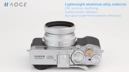 Haoge LUV-X54W Metal Lens Hood with MC UV Multicoated Ultraviolet Lens Filter for Fujifilm Fuji X100VI X100V Camera Silver