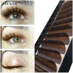 Abonnie New Arrival Dark Brown Eyelash Extension 12 Lines Mix 8-15mm Fake Mink Eyelash Makeup Silk Handmade Natural Lashes