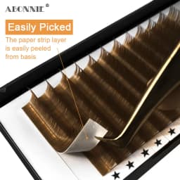 Abonnie New Arrival Dark Brown Eyelash Extension 12 Lines Mix 8-15mm Fake Mink Eyelash Makeup Silk Handmade Natural Lashes