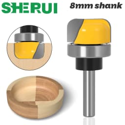3/4" 1-1/8" Diameter Bowl & Tray Router Bit - 8mm 6mm 1/4" Shank Woodworking Milling Tools