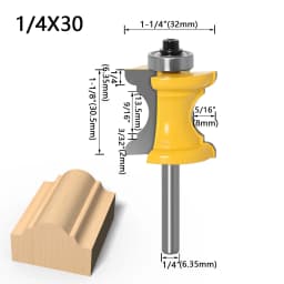 1PC 1/2' 12mm,6mm,8mm Shank Bullnose with Bead Column Router Bit Line Knife Woodworking Cutter Tenon Cutter for Woodworking Tool