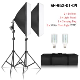 50*70cm Softbox Photography Lighting Kit Photo Studio Single Lamp Holder Continuous Lighting With 2pcs Bulbs Photo Accessories