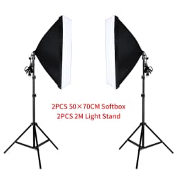 50*70cm Softbox Photography Lighting Kit Photo Studio Single Lamp Holder Continuous Lighting With 2pcs Bulbs Photo Accessories