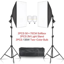 50*70cm Softbox Photography Lighting Kit Photo Studio Single Lamp Holder Continuous Lighting With 2pcs Bulbs Photo Accessories