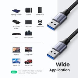Ugreen USB to USB Extension Cable USB 2.0 3.0 Cable Male to Male USB Extender For Hard Disk Xiaomi TV Box USB Extension Cord
