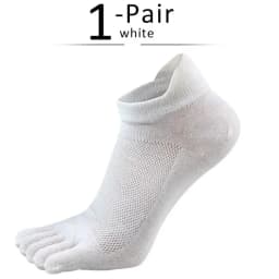 Solid Pure Cotton Ankle Five Finger Socks For Man Soft Elastic Endurable Breathable Mesh Deodorant No Show Toe Boat Socks Sport