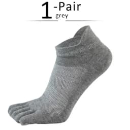 Solid Pure Cotton Ankle Five Finger Socks For Man Soft Elastic Endurable Breathable Mesh Deodorant No Show Toe Boat Socks Sport