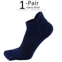 Solid Pure Cotton Ankle Five Finger Socks For Man Soft Elastic Endurable Breathable Mesh Deodorant No Show Toe Boat Socks Sport
