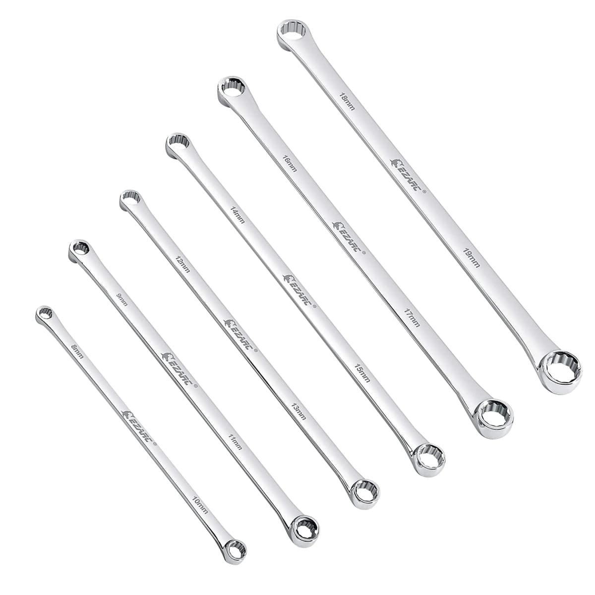 EZARC Double End CRV Wrench Metric 8-10 9-11 12-13 14-15 16-17 18-19mm Extra Long Aviation Spanner Heavy-Duty Box End 1-pieces