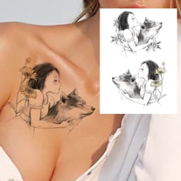 Watercolor Lion Tiger Temporary Tattoo For Women Men Atult Kid Realistic Fake Animal Tattoo Sticker Water Transfer Tatoos Thigh
