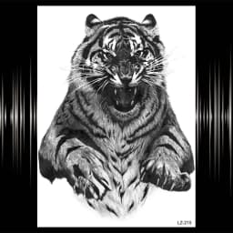 Watercolor Lion Tiger Temporary Tattoo For Women Men Atult Kid Realistic Fake Animal Tattoo Sticker Water Transfer Tatoos Thigh