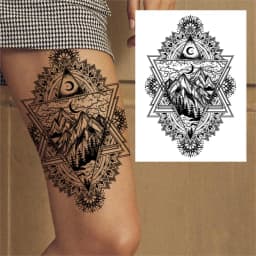 Watercolor Lion Tiger Temporary Tattoo For Women Men Atult Kid Realistic Fake Animal Tattoo Sticker Water Transfer Tatoos Thigh