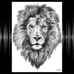 Watercolor Lion Tiger Temporary Tattoo For Women Men Atult Kid Realistic Fake Animal Tattoo Sticker Water Transfer Tatoos Thigh