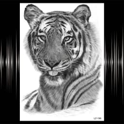 Watercolor Lion Tiger Temporary Tattoo For Women Men Atult Kid Realistic Fake Animal Tattoo Sticker Water Transfer Tatoos Thigh