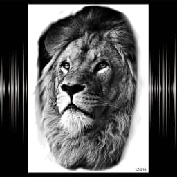 Watercolor Lion Tiger Temporary Tattoo For Women Men Atult Kid Realistic Fake Animal Tattoo Sticker Water Transfer Tatoos Thigh