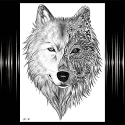 Watercolor Lion Tiger Temporary Tattoo For Women Men Atult Kid Realistic Fake Animal Tattoo Sticker Water Transfer Tatoos Thigh