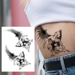 Watercolor Lion Tiger Temporary Tattoo For Women Men Atult Kid Realistic Fake Animal Tattoo Sticker Water Transfer Tatoos Thigh