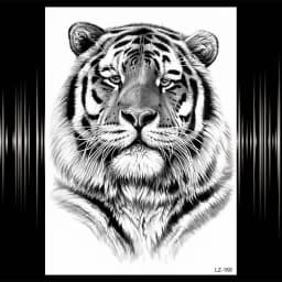 Watercolor Lion Tiger Temporary Tattoo For Women Men Atult Kid Realistic Fake Animal Tattoo Sticker Water Transfer Tatoos Thigh