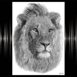 Watercolor Lion Tiger Temporary Tattoo For Women Men Atult Kid Realistic Fake Animal Tattoo Sticker Water Transfer Tatoos Thigh