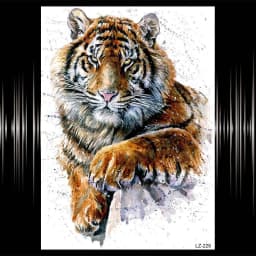 Watercolor Lion Tiger Temporary Tattoo For Women Men Atult Kid Realistic Fake Animal Tattoo Sticker Water Transfer Tatoos Thigh