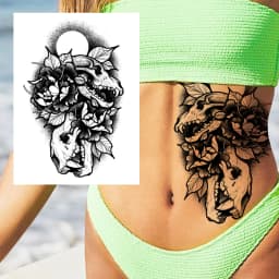 Watercolor Lion Tiger Temporary Tattoo For Women Men Atult Kid Realistic Fake Animal Tattoo Sticker Water Transfer Tatoos Thigh