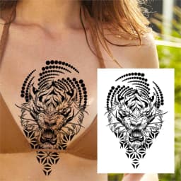 Watercolor Lion Tiger Temporary Tattoo For Women Men Atult Kid Realistic Fake Animal Tattoo Sticker Water Transfer Tatoos Thigh