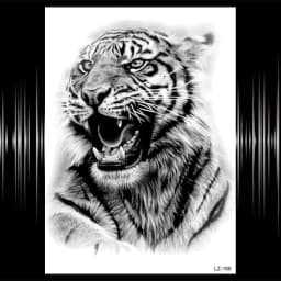 Watercolor Lion Tiger Temporary Tattoo For Women Men Atult Kid Realistic Fake Animal Tattoo Sticker Water Transfer Tatoos Thigh