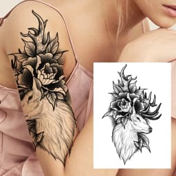 Watercolor Lion Tiger Temporary Tattoo For Women Men Atult Kid Realistic Fake Animal Tattoo Sticker Water Transfer Tatoos Thigh