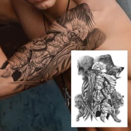 Watercolor Lion Tiger Temporary Tattoo For Women Men Atult Kid Realistic Fake Animal Tattoo Sticker Water Transfer Tatoos Thigh