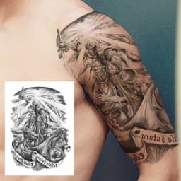 Watercolor Lion Tiger Temporary Tattoo For Women Men Atult Kid Realistic Fake Animal Tattoo Sticker Water Transfer Tatoos Thigh