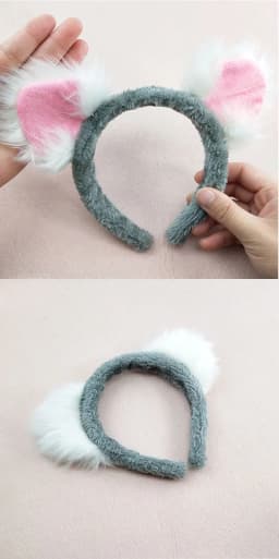 Adult Kids Party Koala Bear Ear Headband Bow Tie Tail Set Gifts Animal Hair Bands Plush Birthday Halloween Costume Cosplay