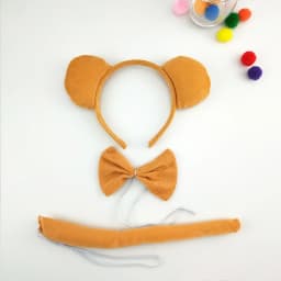 Adult Kids Party Koala Bear Ear Headband Bow Tie Tail Set Gifts Animal Hair Bands Plush Birthday Halloween Costume Cosplay