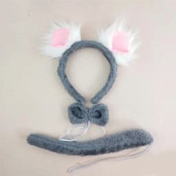 Adult Kids Party Koala Bear Ear Headband Bow Tie Tail Set Gifts Animal Hair Bands Plush Birthday Halloween Costume Cosplay
