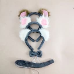 Adult Kids Party Koala Bear Ear Headband Bow Tie Tail Set Gifts Animal Hair Bands Plush Birthday Halloween Costume Cosplay