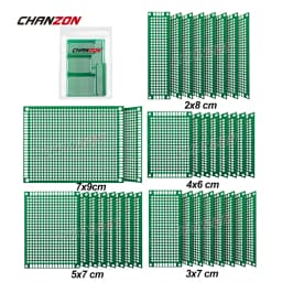 34 Pcs Double Sided PCB Board Tinned ( 2X8 3X7 4X6 5X7 7x9 cm ) Prototype Kit FR4 Printed Universal Circuit Perfboard for DIY