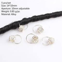 5-50 Pcs/set Opening Silver Hair Ring Hip-hop Hair Braid Charm Dreadlock Beads Clips Cuffs Rings Jewelry Dreadlocks Accessories