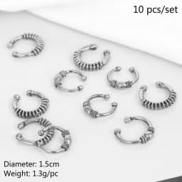 5-50 Pcs/set Opening Silver Hair Ring Hip-hop Hair Braid Charm Dreadlock Beads Clips Cuffs Rings Jewelry Dreadlocks Accessories