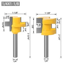 2pc Mini Tongue & Groove Router Bit Set - 1/4' 6mm 8mm Shank Line Knife Woodworking Cutter Tenon Cutter for Woodworking Tools