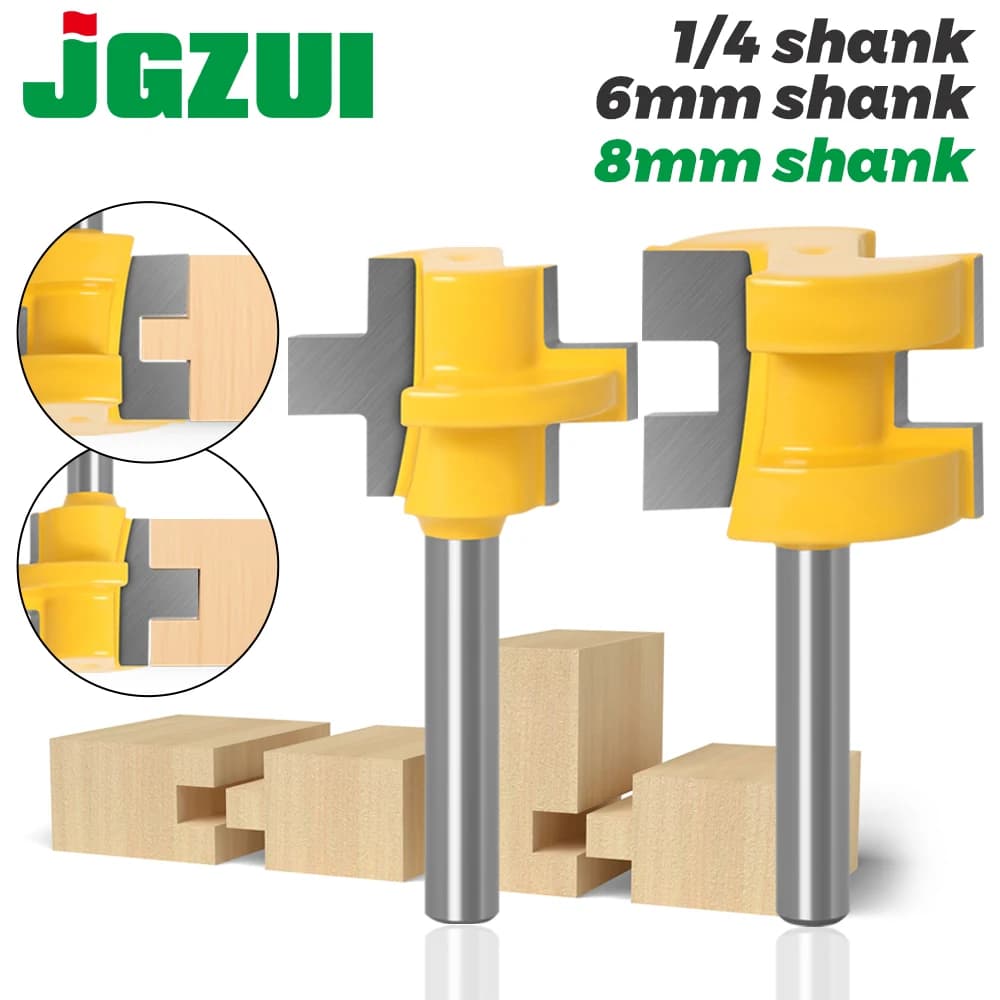 2pc Mini Tongue & Groove Router Bit Set - 1/4' 6mm 8mm Shank Line Knife Woodworking Cutter Tenon Cutter for Woodworking Tools